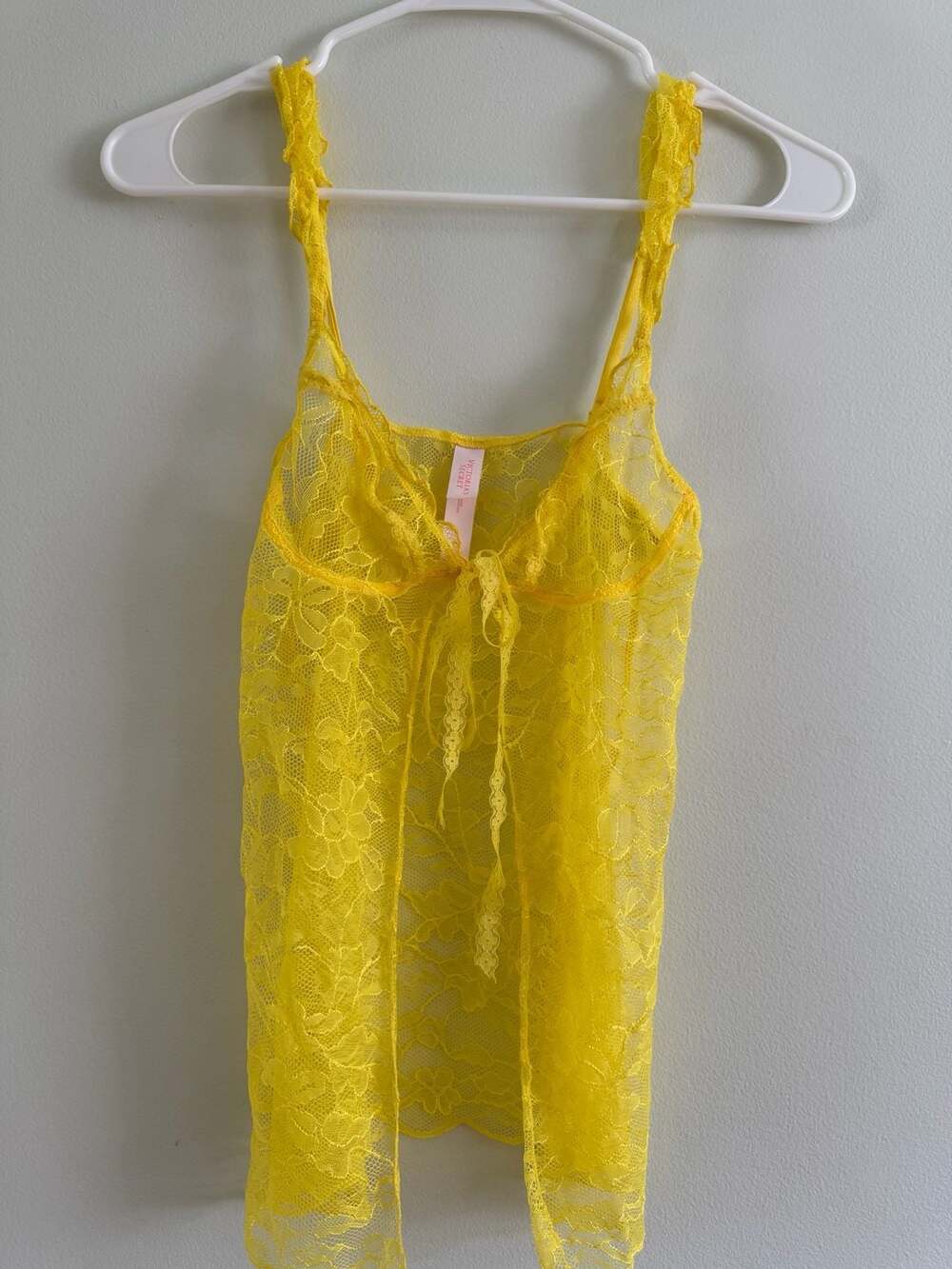 Victoria's Secret Yellow Lace Babydoll Chemise Slip